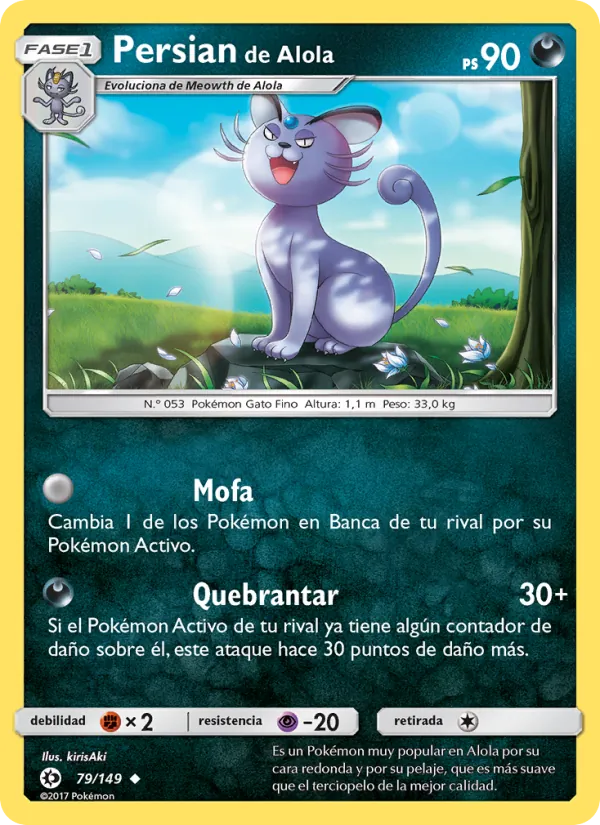 Carta Persian de Alola de la expansión Sol y Luna, número 79/149
