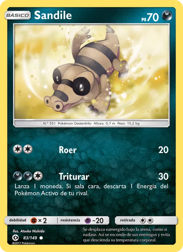 Carta Sandile de la expansión Sol y Luna, número 83/149