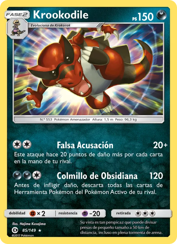 Carta Krookodile de la expansión Sol y Luna, número 85/149