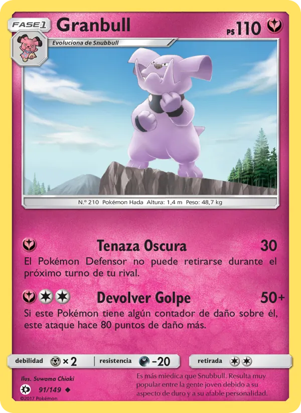 Carta Granbull de la expansión Sol y Luna, número 91/149