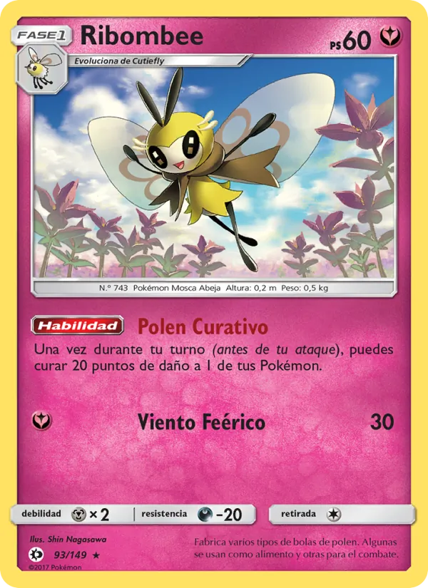 Carta Ribombee de la expansión Sol y Luna, número 93/149