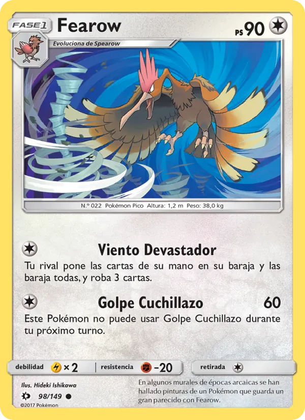 Carta Fearow de la expansión Sol y Luna, número 98/149