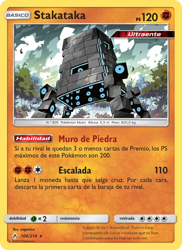 Carta Stakataka de la expansión Vínculos Indestructibles, número 106/214