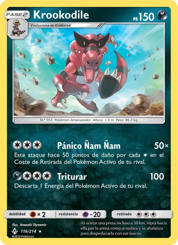 Carta Krookodile de la expansión Vínculos Indestructibles, número 116/214