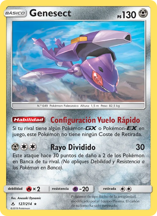 Carta Genesect de la expansión Vínculos Indestructibles, número 127/214
