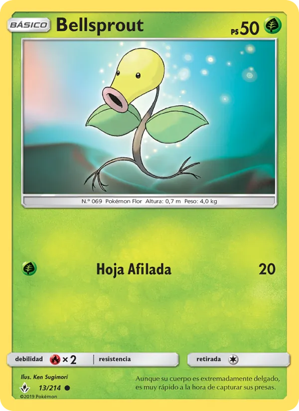 Carta Bellsprout de la expansión Vínculos Indestructibles, número 13/214