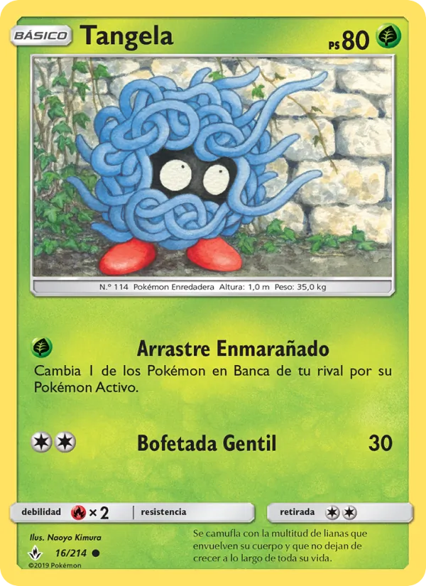 Carta Tangela de la expansión Vínculos Indestructibles, número 16/214