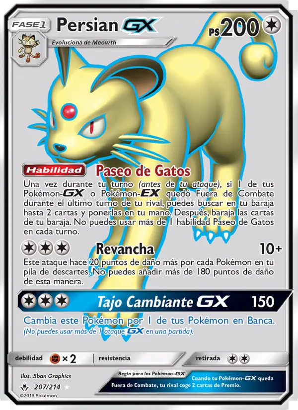 Carta Persian GX de la expansión Vínculos Indestructibles, número 207/214