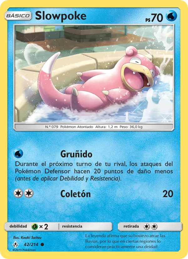 Carta Slowpoke de la expansión Vínculos Indestructibles, número 42/214