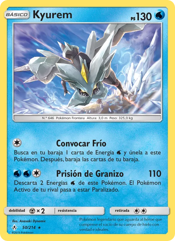 Carta Kyurem de la expansión Vínculos Indestructibles, número 50/214