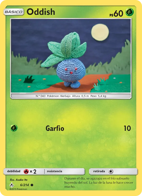 Carta Oddish de la expansión Vínculos Indestructibles, número 6/214