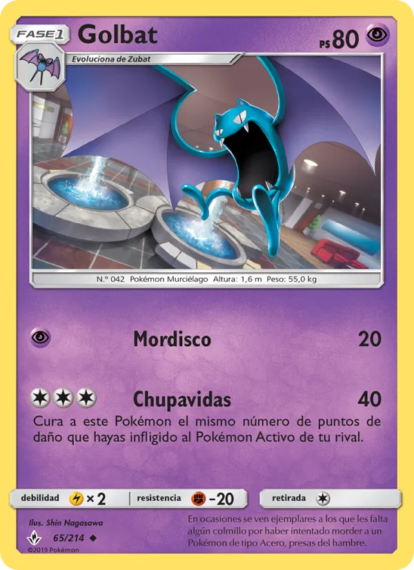 Carta Golbat de la expansión Vínculos Indestructibles, número 65/214