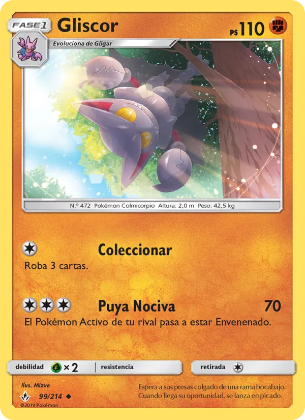 Carta Gliscor de la expansión Vínculos Indestructibles, número 99/214