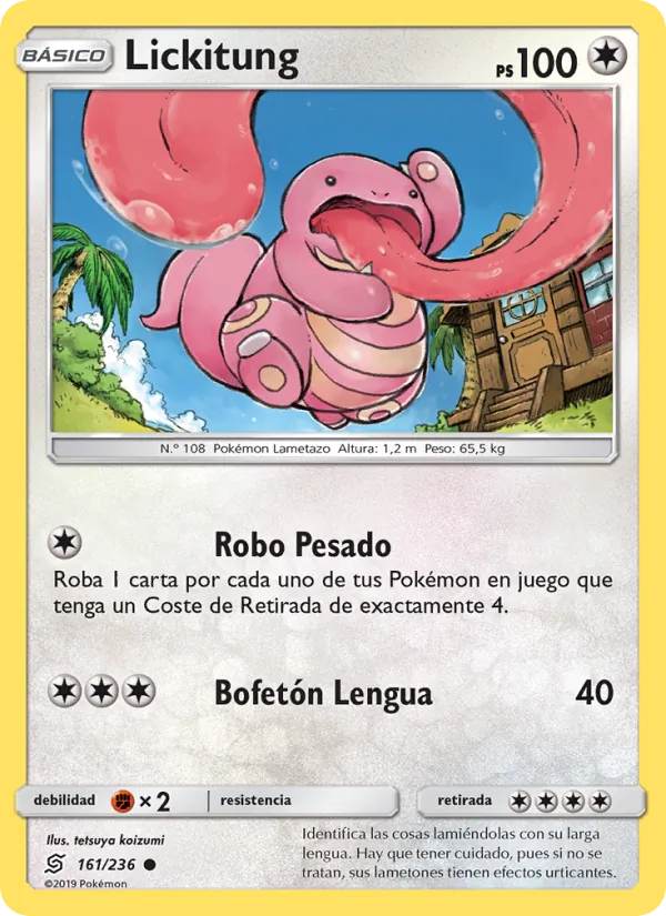 Carta Lickitung de la expansión Mentes Unidas, número 161/236