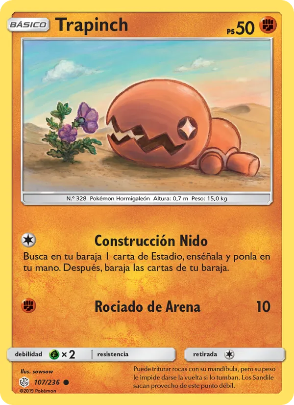 Carta Trapinch de la expansión Eclipse Cósmico, número 107/236