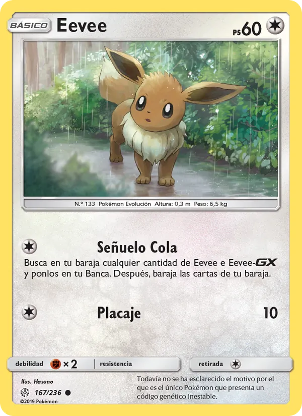 Carta Eevee de la expansión Eclipse Cósmico, número 167/236