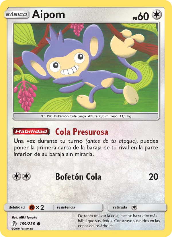Carta Aipom de la expansión Eclipse Cósmico, número 169/236