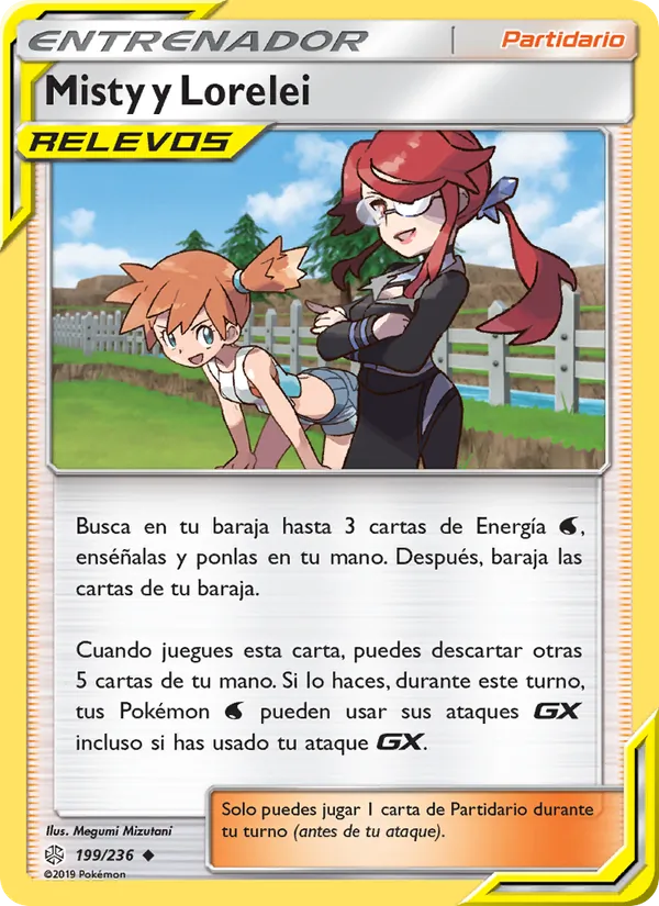 Carta Misty y Lorelei de la expansión Eclipse Cósmico, número 199/236