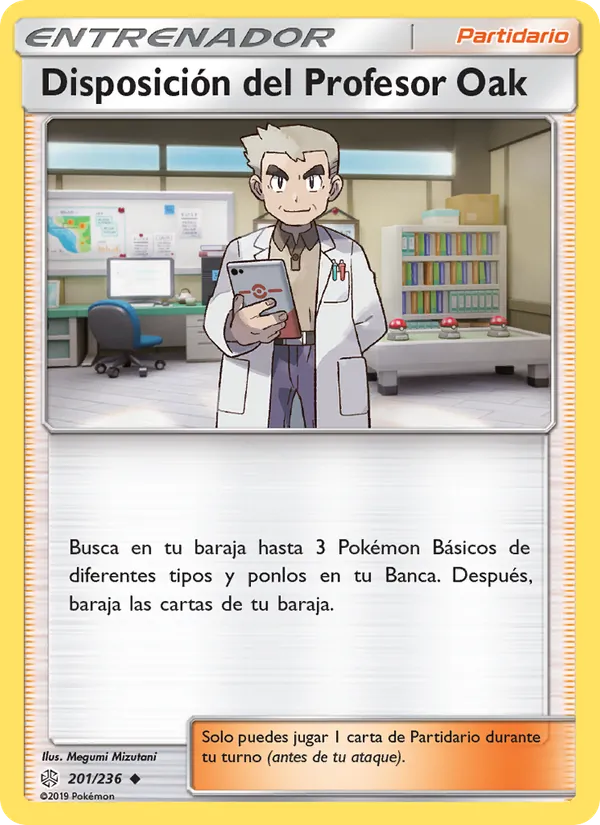 Carta Disposición del Profesor Oak de la expansión Eclipse Cósmico, número 201/236
