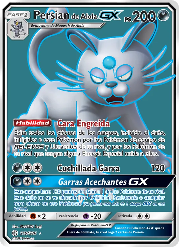 Carta Persian de Alola GX de la expansión Eclipse Cósmico, número 219/236