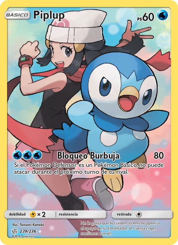 Carta Piplup de la expansión Eclipse Cósmico, número 239/236