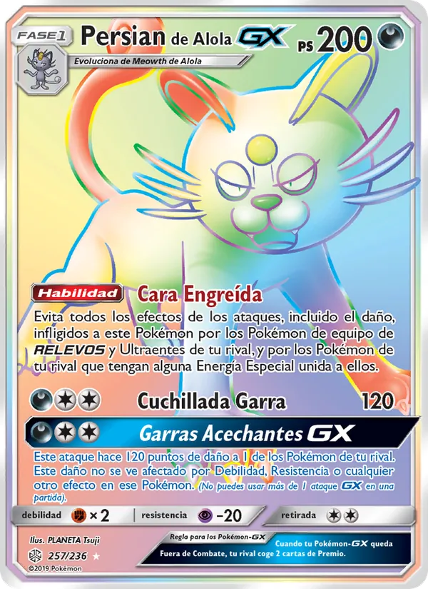 Carta Persian de Alola GX de la expansión Eclipse Cósmico, número 257/236