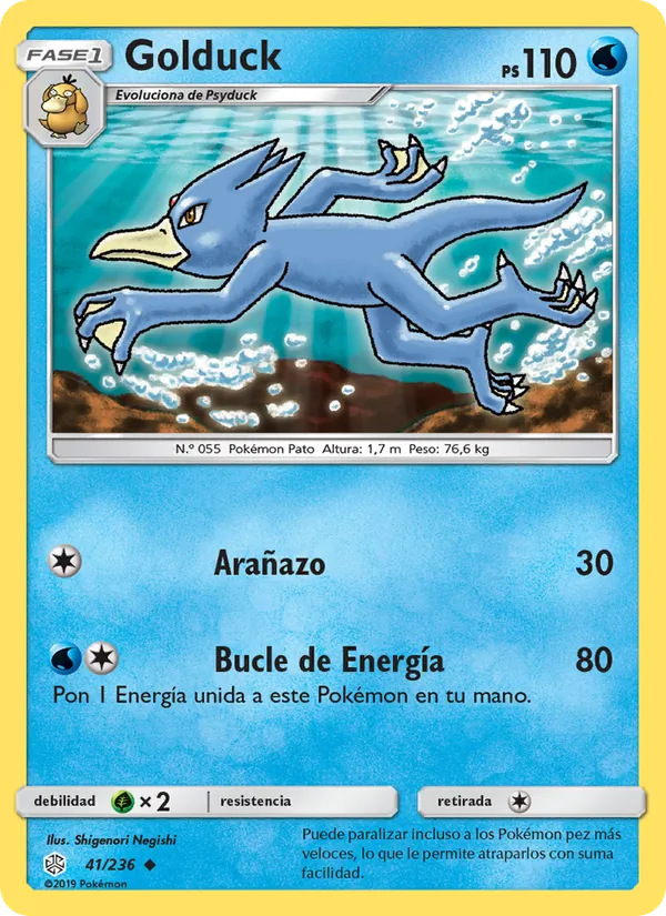 Carta Golduck de la expansión Eclipse Cósmico, número 41/236