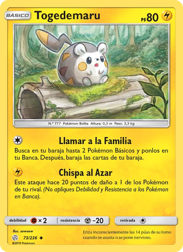Carta Togedemaru de la expansión Eclipse Cósmico, número 73/236