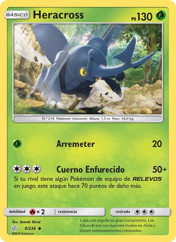 Carta Heracross de la expansión Eclipse Cósmico, número 9/236