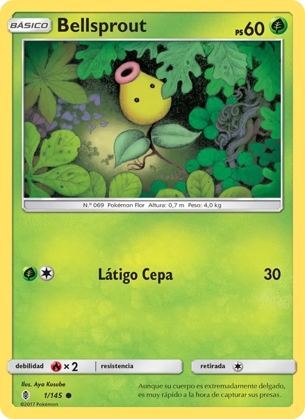 Carta Bellsprout de la expansión Albor de Guadianes, número 1/145