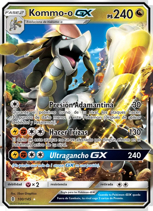 Carta Kommo-o GX de la expansión Albor de Guadianes, número 100/145
