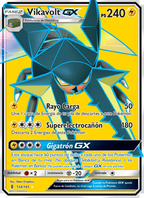 Carta Vikavolt GX de la expansión Albor de Guadianes, número 134/145