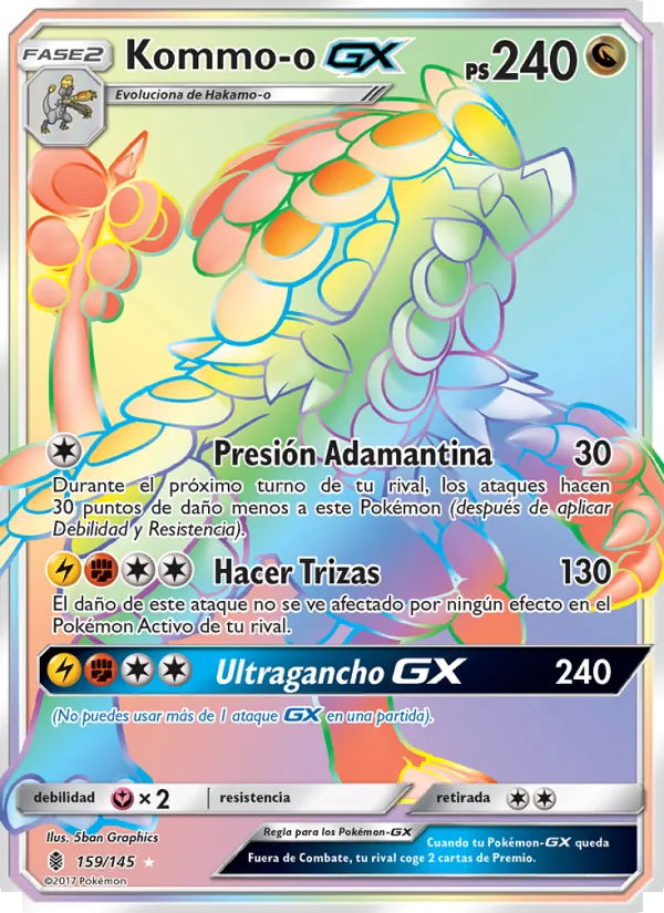 Carta Kommo-o GX de la expansión Albor de Guadianes, número 159/145