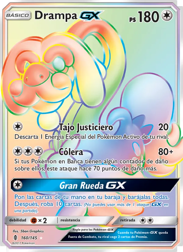 Carta Drampa GX de la expansión Albor de Guadianes, número 160/145
