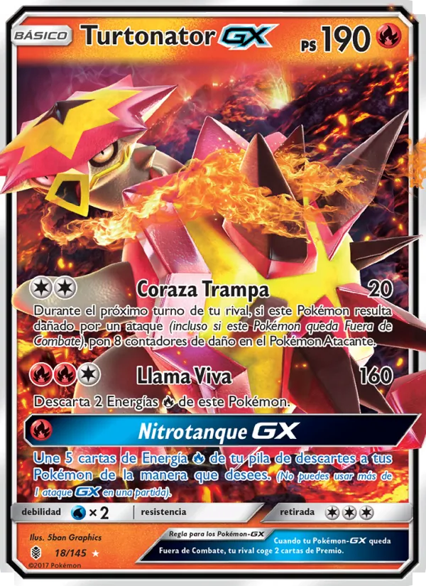 Carta Turtonator GX de la expansión Albor de Guadianes, número 18/145