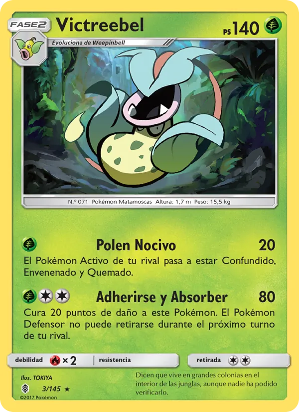Carta Victreebel de la expansión Albor de Guadianes, número 3/145