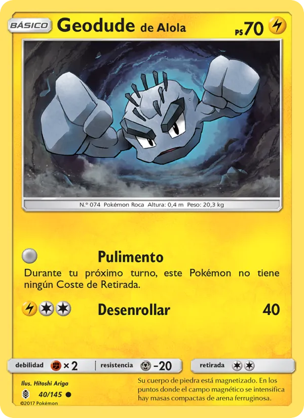 Carta Geodude de Alola de la expansión Albor de Guadianes, número 40/145