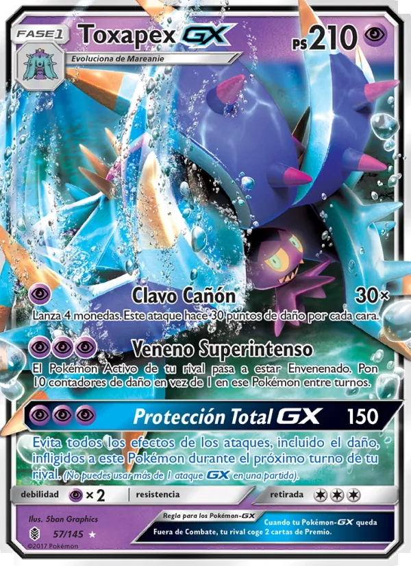 Carta Toxapex GX de la expansión Albor de Guadianes, número 57/145