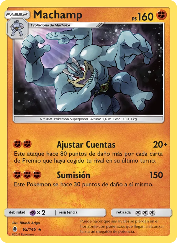 Carta Machamp de la expansión Albor de Guadianes, número 65/145