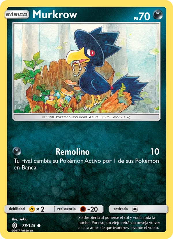 Carta Murkrow de la expansión Albor de Guadianes, número 78/145