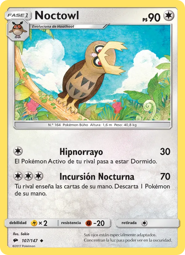 Carta Noctowl de la expansión Sombras Ardientes, número 107/147