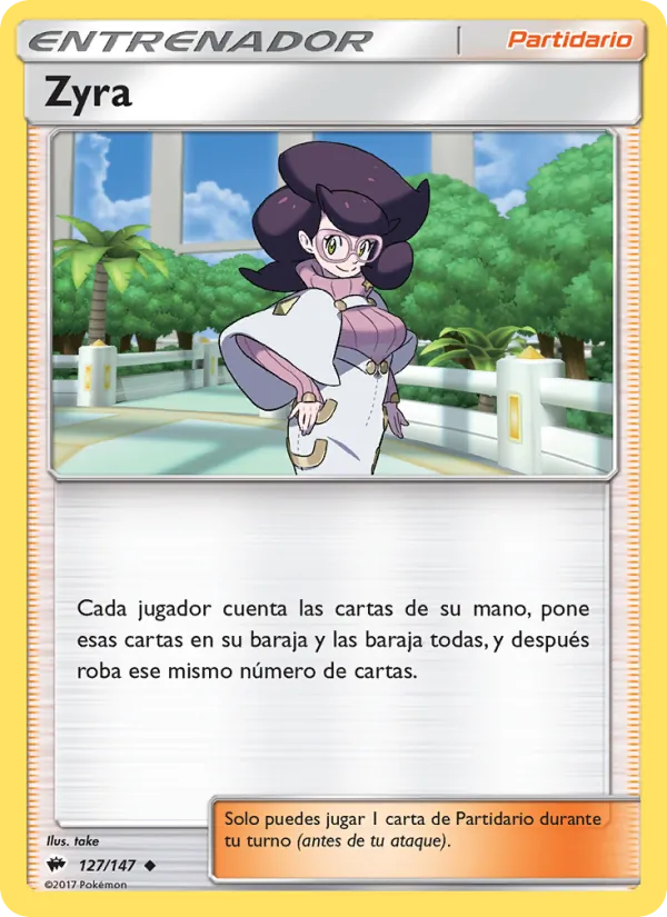 Carta Zyra de la expansión Sombras Ardientes, número 127/147