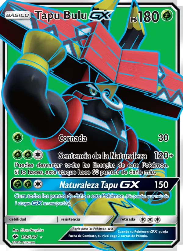 Carta Tapu Bulu GX de la expansión Sombras Ardientes, número 130/147