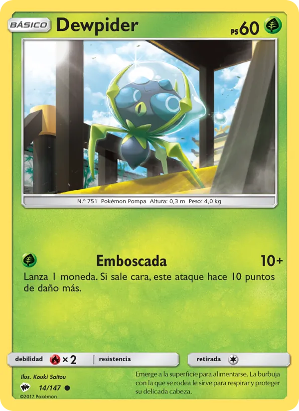 Carta Dewpider de la expansión Sombras Ardientes, número 14/147