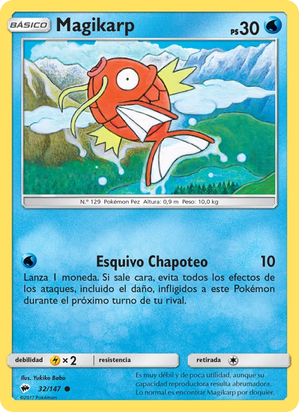 Carta Magikarp de la expansión Sombras Ardientes, número 32/147