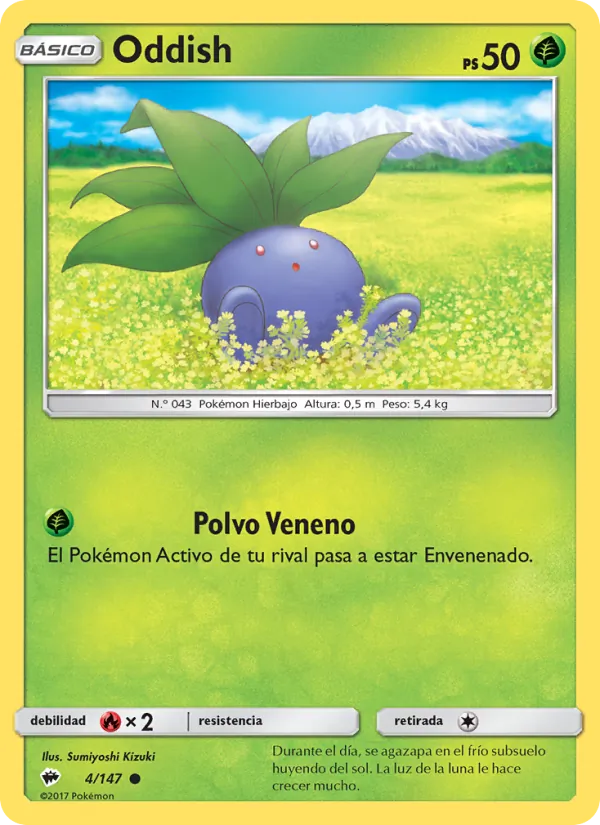 Carta Oddish de la expansión Sombras Ardientes, número 4/147