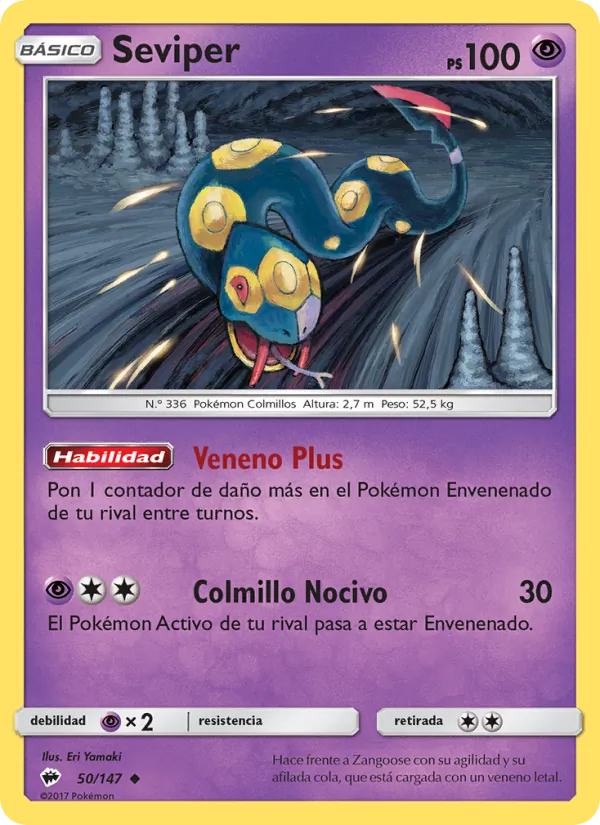 Carta Seviper de la expansión Sombras Ardientes, número 50/147
