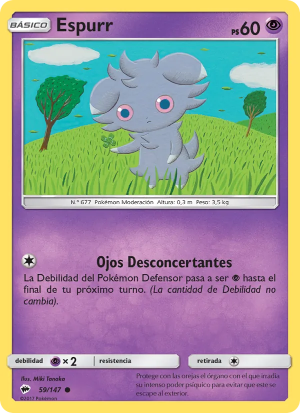 Carta Espurr de la expansión Sombras Ardientes, número 59/147