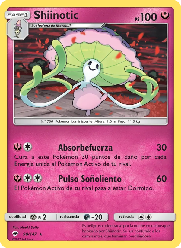 Carta Shiinotic de la expansión Sombras Ardientes, número 98/147
