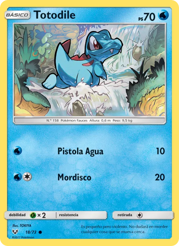 Carta Totodile de la expansión Leyendas Luminosas, número 18/73